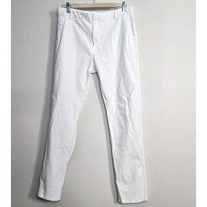 H&M Corduroy Trousers Womens Size 32 Off White Slim Fit Straight Pants Mid Rise‎